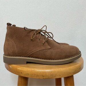 Camel Century Legend Suede Leather High Ankle Tie Tan Boots Size 8.5 Career Work